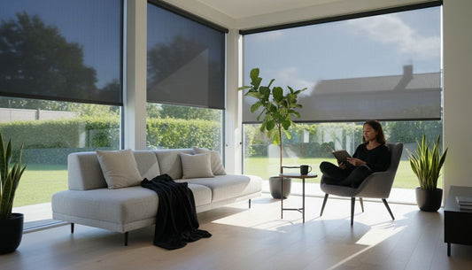 aurinkosuoja kotona ikkunoissa