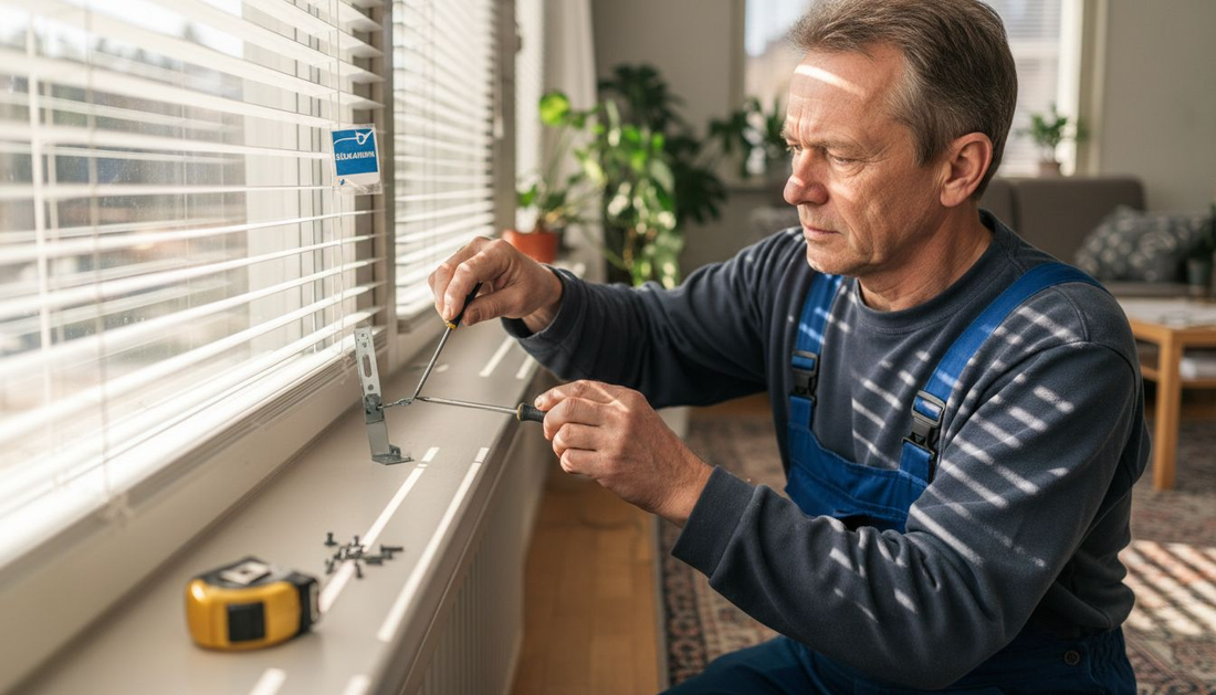 Asiantuntija säätää kaihtimen mekanismia varmistaakseen, että se toimii moitteettomasti.